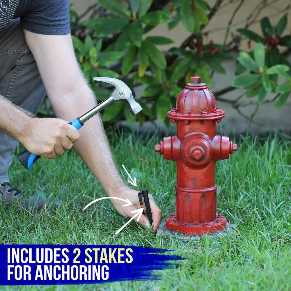 Dog Fire Hydrant Garden Statue with 2 Stakes, 14 Inches (Small) - Picture 3 of 7